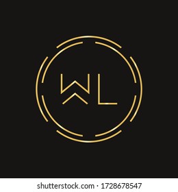 Creative Letter WL Logo Creative Typography Vector Template. Abstract Circle Letter WL Logo Design.