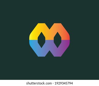 creative letter WM logo design vector template