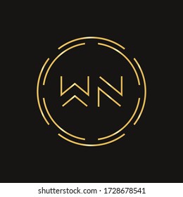 Creative Letter WN Logo Creative Typografy Vector Vorlage. Abstrakter Circle Letter WN Logo Design.