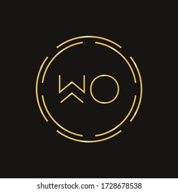 Creative Letter WO Logo Creative Typography Vector Template. Abstract Circle Letter WO Logo Design.