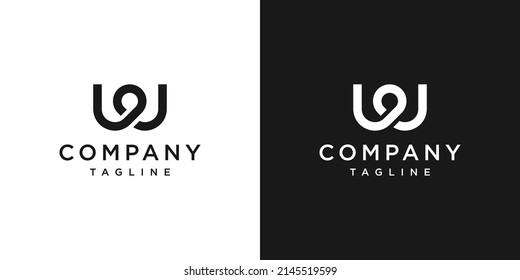 Creative Letter WO Monogram Logo Design Icon Template White and Black Background