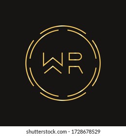 Creative Letter WR Logo Creative Typography Vector Template. Abstract Circle Letter WR Logo Design.