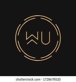 Creative Letter WU Logo Creative Typography Vector Template. Abstract Circle Letter WU Logo Design.