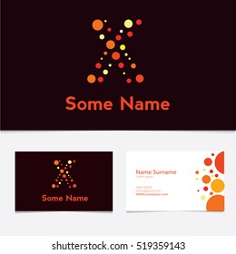 Creative Letter X design vector template on The Business Card Template. ABC Typeface. Type Characters.