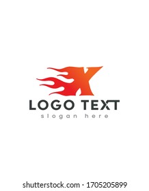 Letra creativa X con plantilla de logotipo de llama de fuego, logotipo vectorial para identidad empresarial y de empresa 