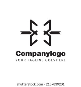 letra creativa x geométrica para el diseño de la compañía de logotipos