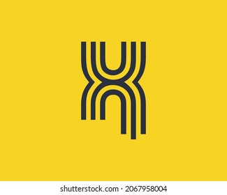 Logo-Design des Kreativbuchstaben X der grafischen Linien