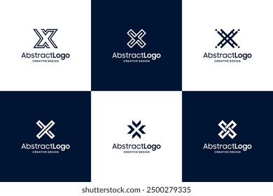 Creative letter X logo design with monogram style