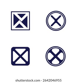 Creative Letter X Logo Design with Geometric Style for Icon and Branding set