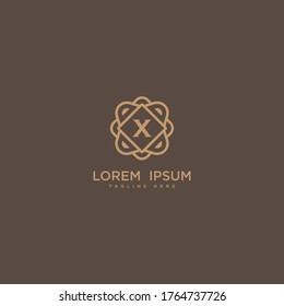 Creative letter X logo icon vector design. Luxury jewelry frame gem edge logotype. Print monogram initials stamp sign symbol.