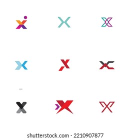 creative Letter X Logo set Template vector design