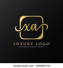 Design-Vektorvorlage für den kreativen Buchstaben XA Logo. Initial Luxury Letter XA Logo Design