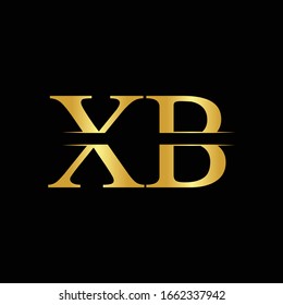 Vector Con Logotipo XB Carta Creativa Con Color Dorado. Diseño del logotipo XB de la carta vinculada abstracta