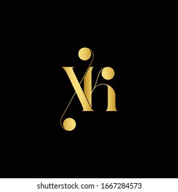 Creative Letter XK Logo Vector With Gold Color. Abstract Linked Letter XK Logo Design