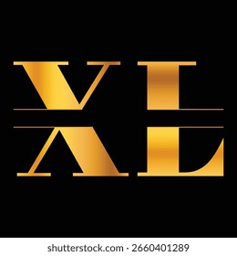 Letra Criativa XL Logo Vetor Ouro