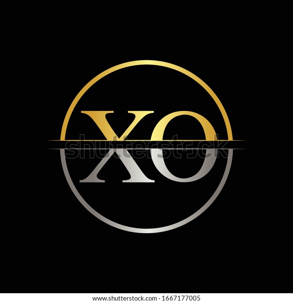 Creative Letter Xo Logo Vector Gold Stock Vector (Royalty Free) 1667177005