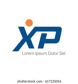 creative letter xp human logo design template 