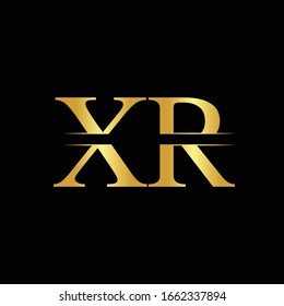 Creative Letter XR Logo Vector With Gold Color. Abstract Linked Letter XR Logo Design
