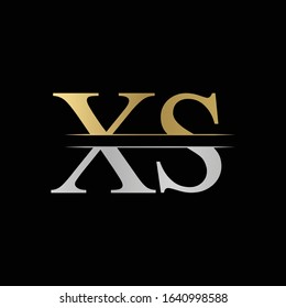 Creative Letter XS Logo Vector With Gold and Silver Colors. Abstract Linked Letter XS Logo Design