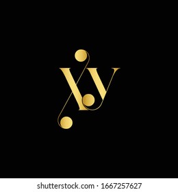 Creative Letter XY Logo Vector With Gold Color. Abstract Linked Letter XY Logo Design