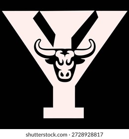 Creative letter Y design featuring a stylized buffalo silhouette, perfect for logos, branding, and unique graphic projects.