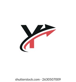 Creative Letter Y Initial Logo with Dynamic Arrow, Vector Identity for Fast-Growing Companies.