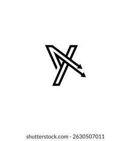 Creative Letter Y Initial Logo with Dynamic Arrow, Vector Identity for Fast-Growing Companies.