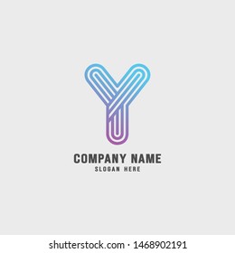 Creative Letter Y Logo design vector template. Friendly funny ABC Typeface. Colorful Alphabet collection. Type Characters Logotype symbols