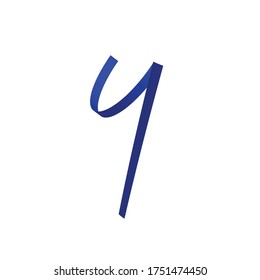 Creative Letter Y Logo design vector template.Blue Alphabet collection. Type Characters Logotype symbols.