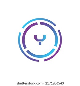 Creative Letter Y logo design with point or dot symbol