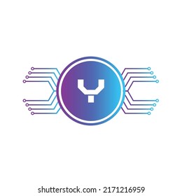 Creative Letter Y logo design with point or dot symbol