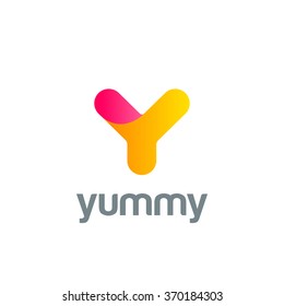 Creative Letter Y Logo design vector template. Friendly funny ABC Typeface.
Colorful Alphabet collection. Type Characters Logotype symbols.