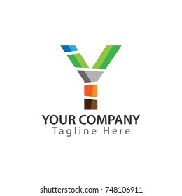 Creative Letter Y logo Design. Colorful logos have a cheerful, happy, and active impression