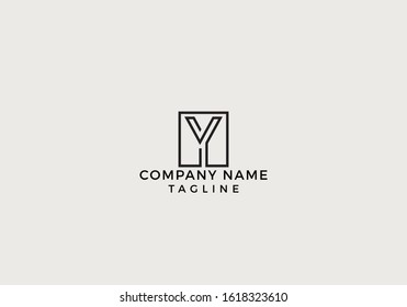 Creative Letter Y Logo Icon Minimal Unique Design with Black and White Color in Vector Editable File.