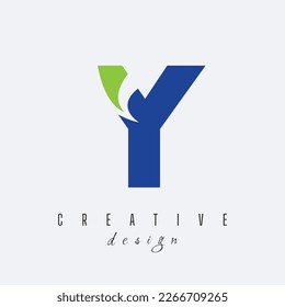 Logotipo de letra creativa Y con líneas principales y diseño de carreteras con diseño geométrico. Ilustración vectorial con letras y líneas y cortes creativos