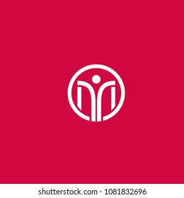 Creative Letter Y M People Design Vector