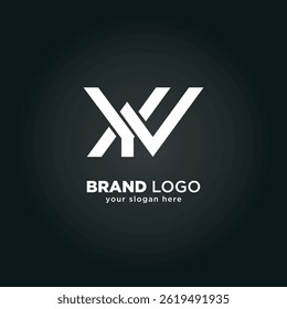 Creative Letter Y and N Monogram Logo with Black Background.
