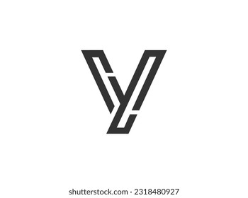 Creative letter y v logo design Vectors and Illustrations