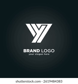 Creative Letter Y and V Monogram Logo with Black Background.