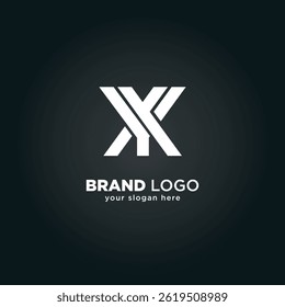 Creative Letter Y and X Monogram Logo with Black Background.