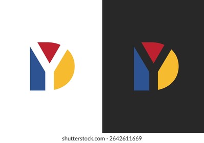 Creative letter YD logo design with negative space style, clean and clever design, vector illustration