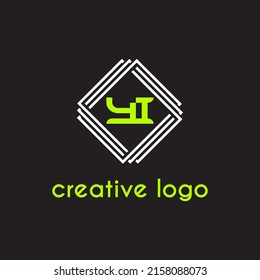creative letter yi geometric for logo company design