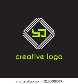 creative letter yj geometric for logo company design