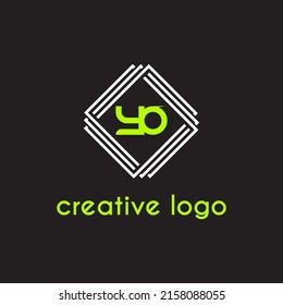 creative letter yo geometric for logo company design