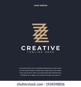 Creative Letter Z icon logo design vector illustration. Alphabet letter ZZ logo design color editable