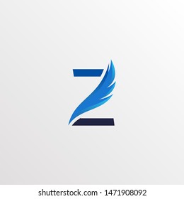 Creative Letter Z Logo Design with Feather Graphic