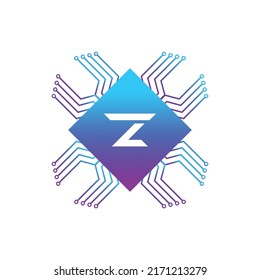 Creative Letter Z logo design with point or dot symbol