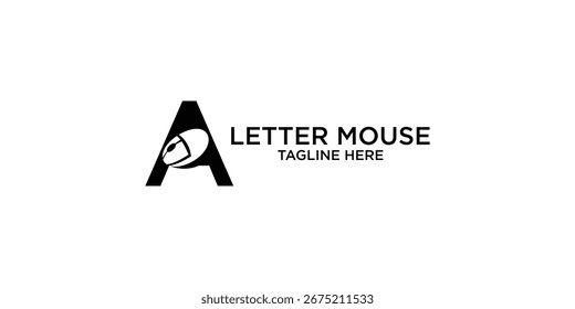 Carta creativa del diseño del logotipo de la A a la Z con el Vector premium del diseño del logotipo del ratón de la combinación