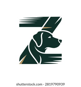 Creative letter Z logo design featuring a dog head silhouette, combining typography and animal imagery for a unique and modern brand identity.