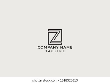 Creative Letter Z Logo Icon Minimal Unique Design with Black and White Color in Vector Editable File.